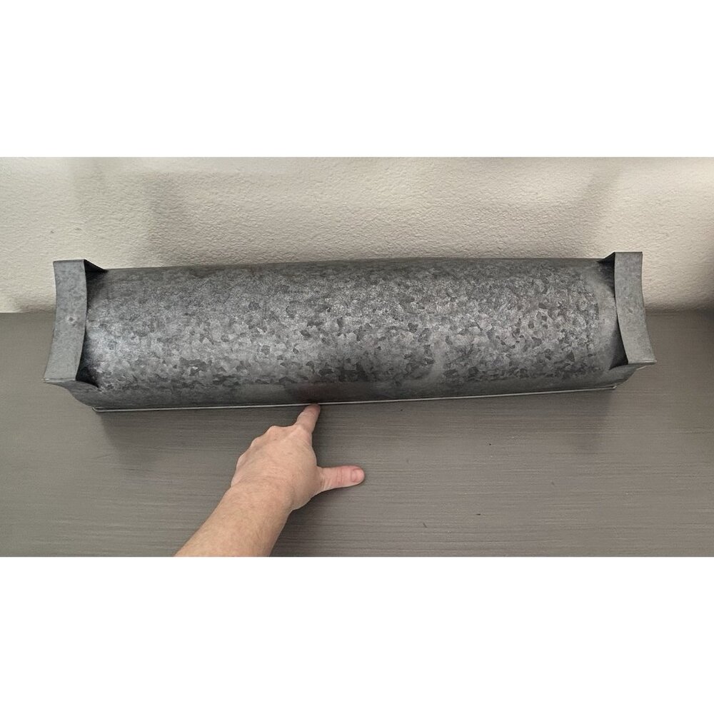 Galvanized 27" Metal Trough Planter Farmhouse Rustic Tabletop Decor Ranch Farm - Picture 6 of 12